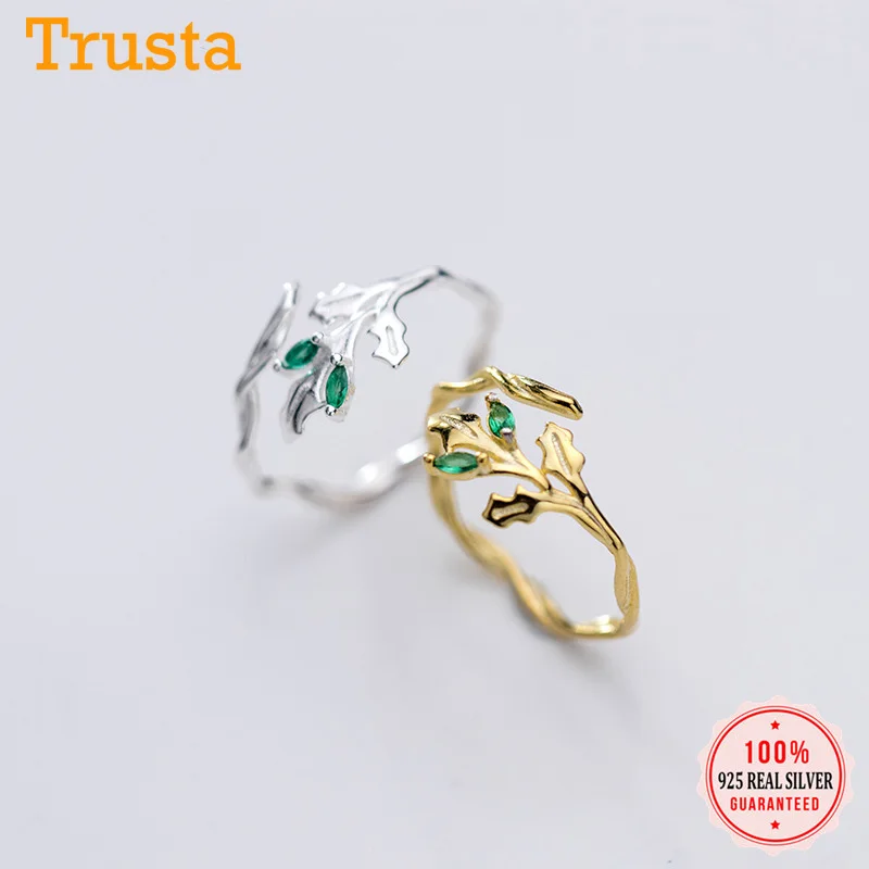 Trustdavis Настоящее 100% 925 пробы серебряное дерево ветка Ослепительный CZ открытый