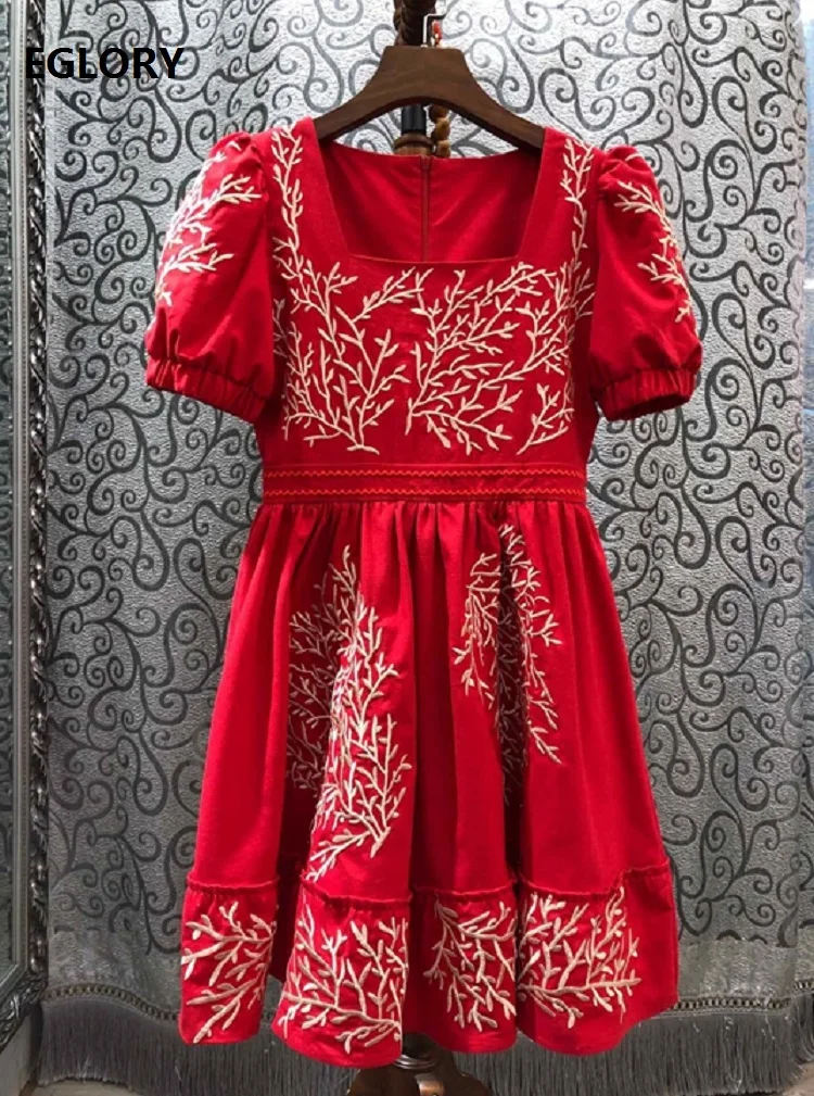 Женские вечерние платья с коротким рукавом ТРАПЕЦИЕВИДНОЕ ПЛАТЬЕ красного и