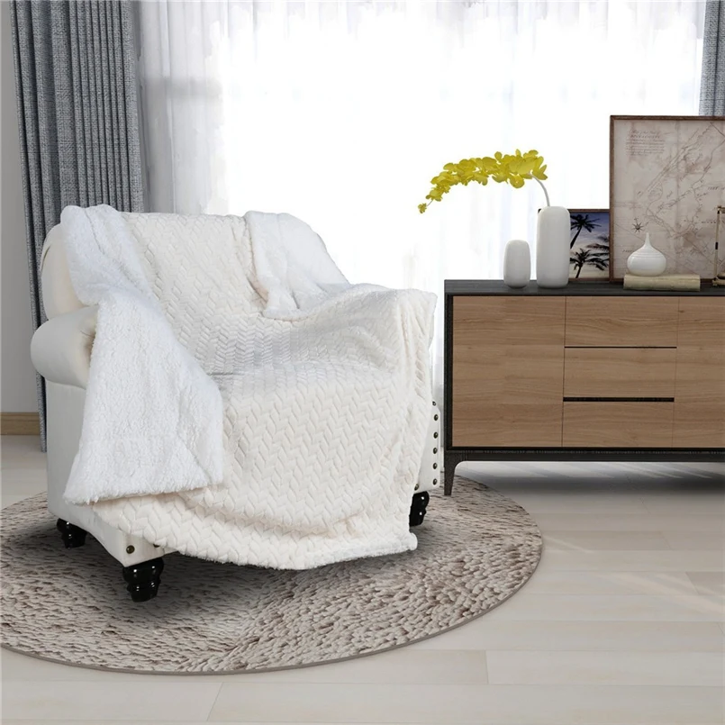 Фланелевое Одеяло с рисунком из плотного флиса и шерсти двойное одеяло для