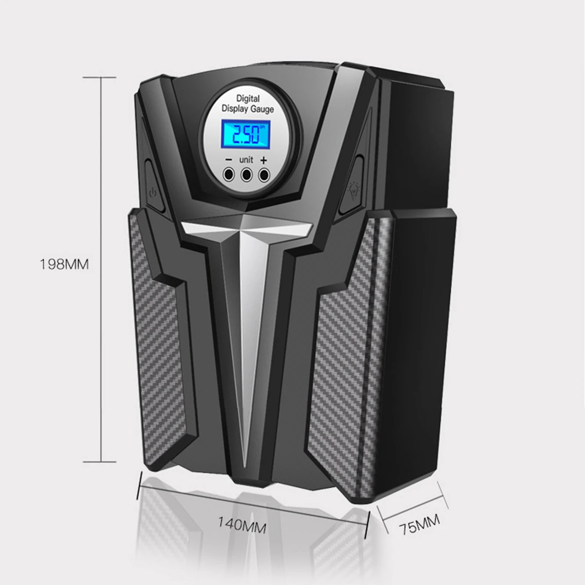 

Portable Digital Tire Inflator Lighting Pressure Measuring Multifunctional Car Air Compressor Pump With Kps Psi BAR Kgf 4 Units