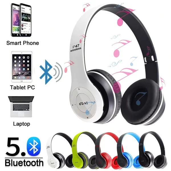 

Беспроводные Bluetooth стереонаушники P47, складные спортивные наушники, гарнитура с поддержкой TF-карт памяти, mp3-плеер