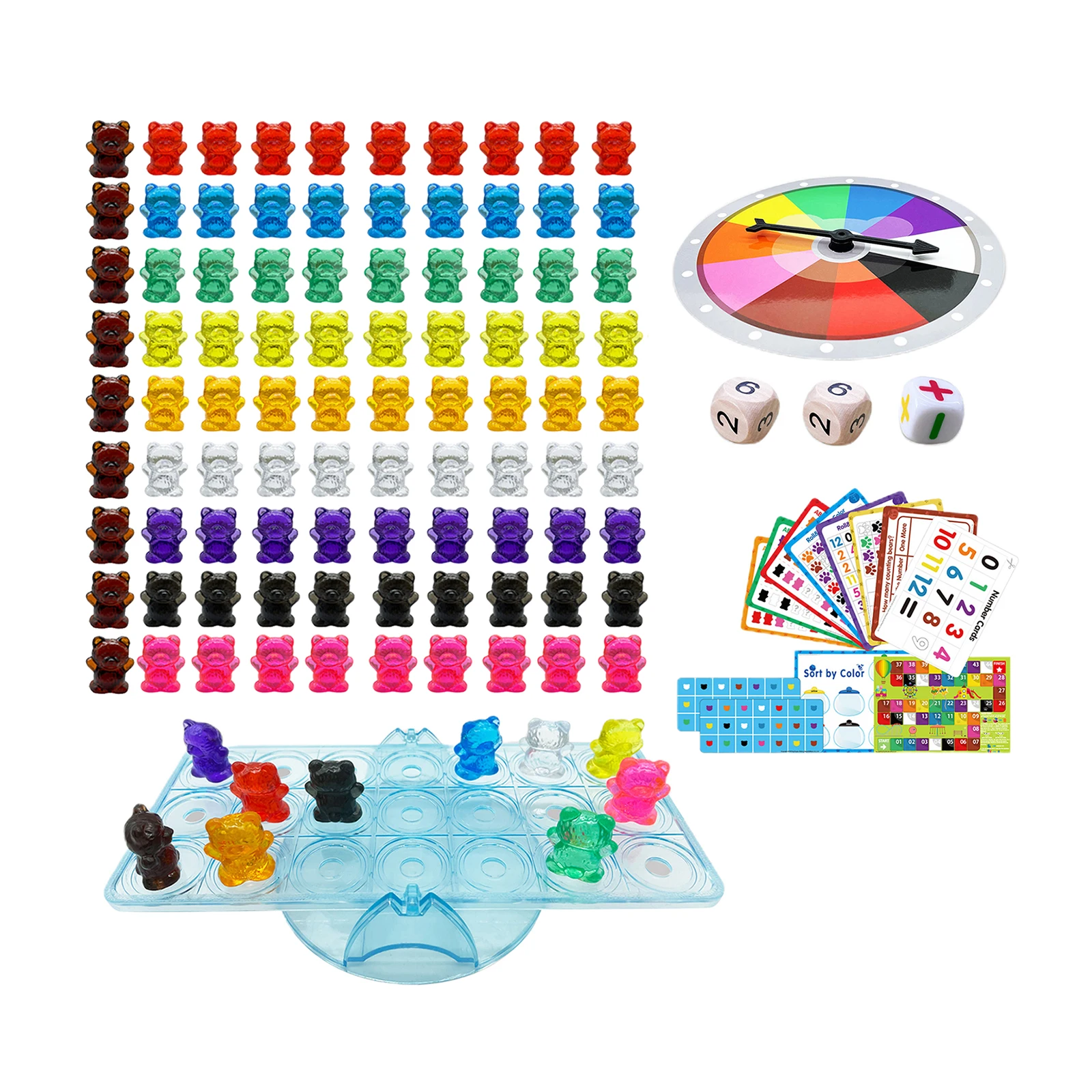 

Colorful Counting Toys Sorting and Matching Game Playset Gift for Ages 3-6