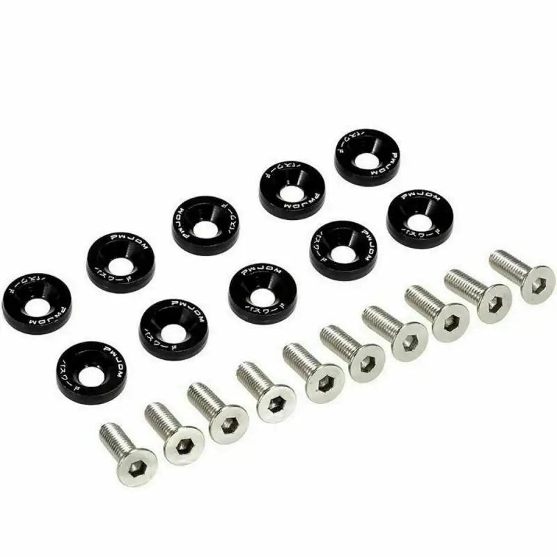 

10PCS M6 JDM Car Modified Hex Fasteners Fender Washer Bumper Engine Concave Screws Fender Washer License Plate Bolts