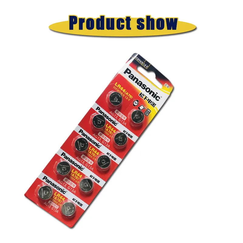 10 шт./лот оригинальные щелочные аккумуляторы PANASONIC LR44 A76 1 5 В AG13 SR1154 357 Кнопочная