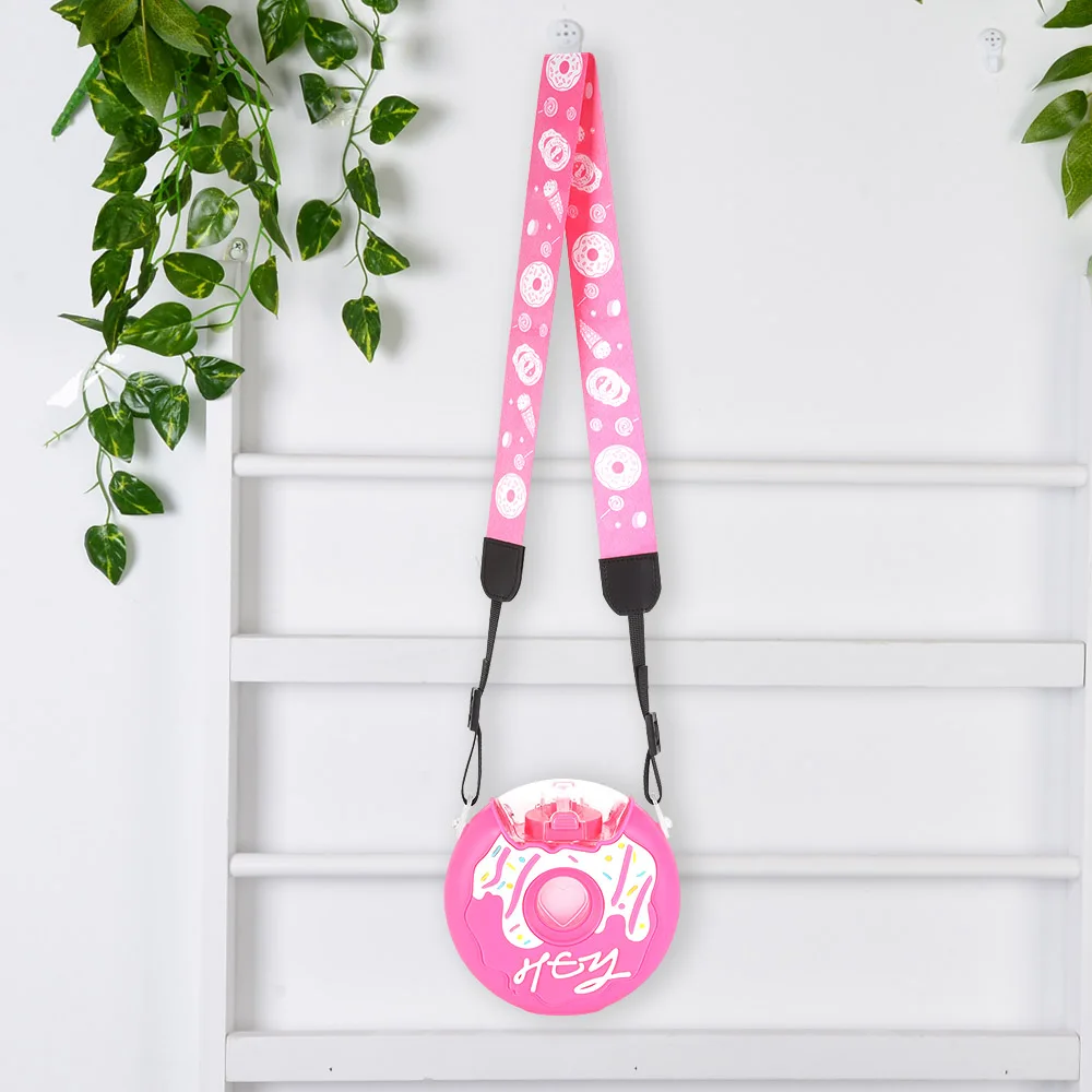 

Donut Creative Water Bottle With Straw Doughnut Kettle Leak Proof Cute Style Bottle Children Portable Travel School Water Cup