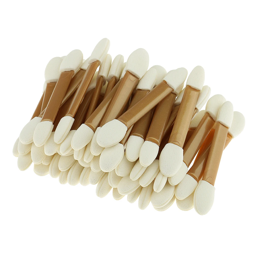 50 шт. одноразовые двухсторонние губки с наконечниками овальные кисти для теней