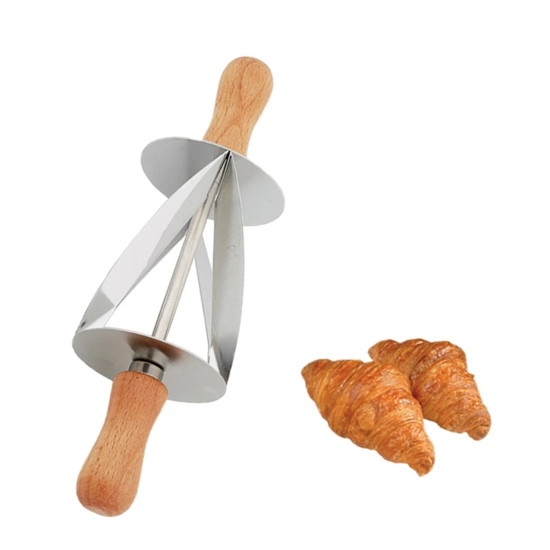 

Kitchen Baking Stainless Steel Rolling Dough Cutter For Making Croissant Cake De 95AA