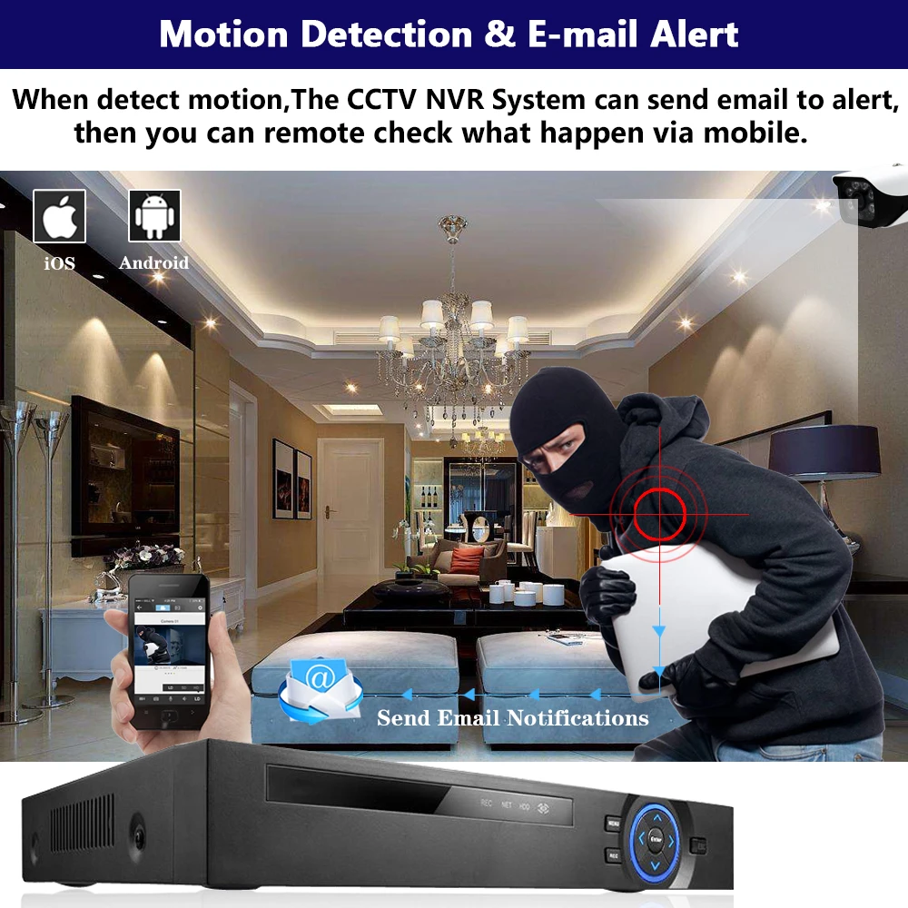 Система видеонаблюдения H.265 беспроводной сетевой видеорегистратор 4 канала 8