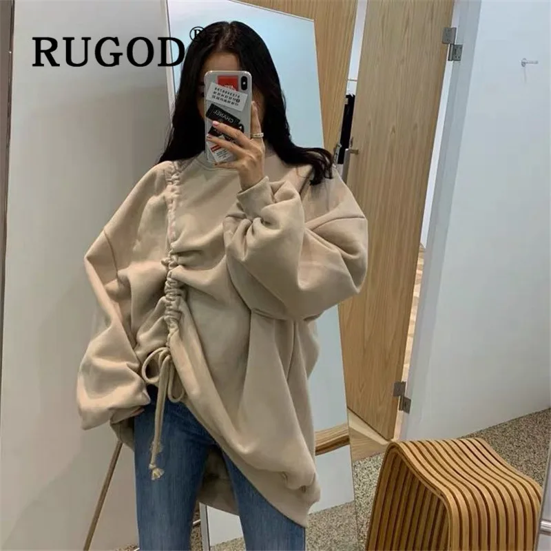 Женский свитер на завязках повседневный Однотонный пуловер с О-образным вырезом