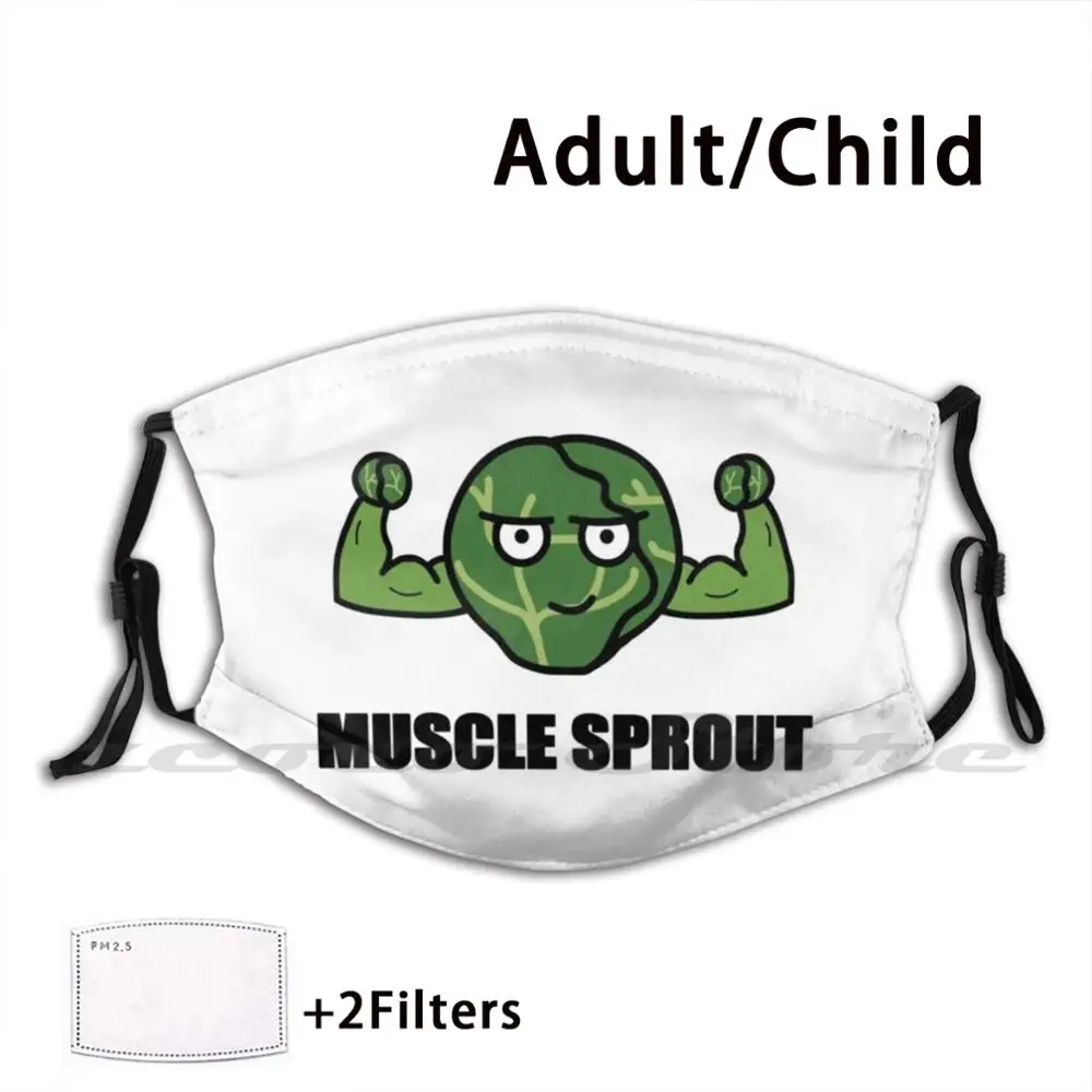 

Muscle Sprout Custom Pattern Washable Filter Pm2.5 Adult Kids Mask Muscle Brussel Sprout Brussel Sprout Muscle Sprout Muscle