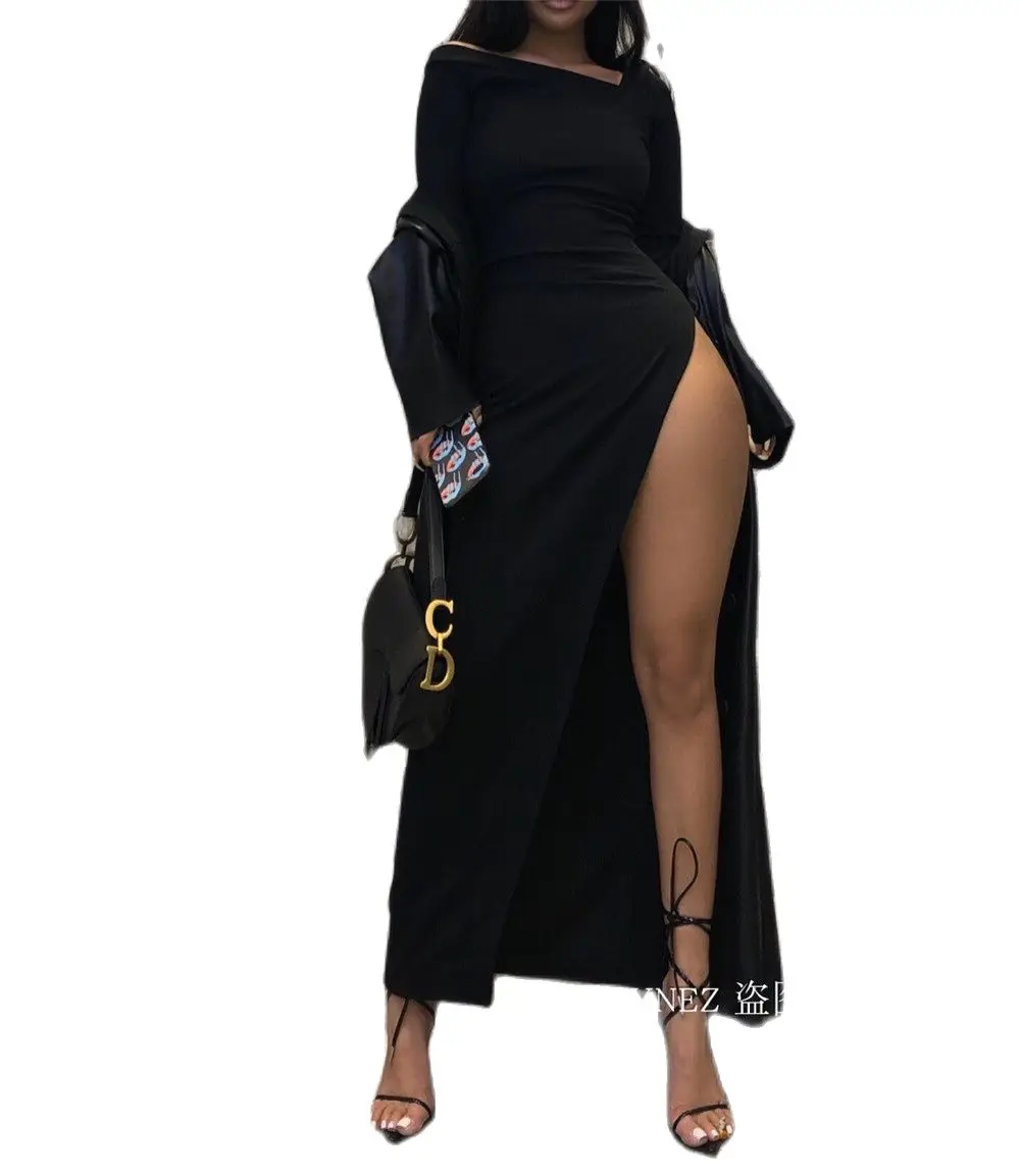 Хлопковое облегающее платье XLLAIS с высоким разрезом на День святого Валентина