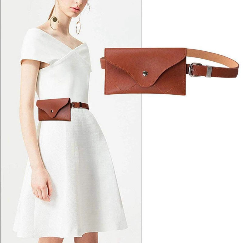 2 шт. Женская поясная сумка из искусственной кожи со съемным ремнем модный пояс