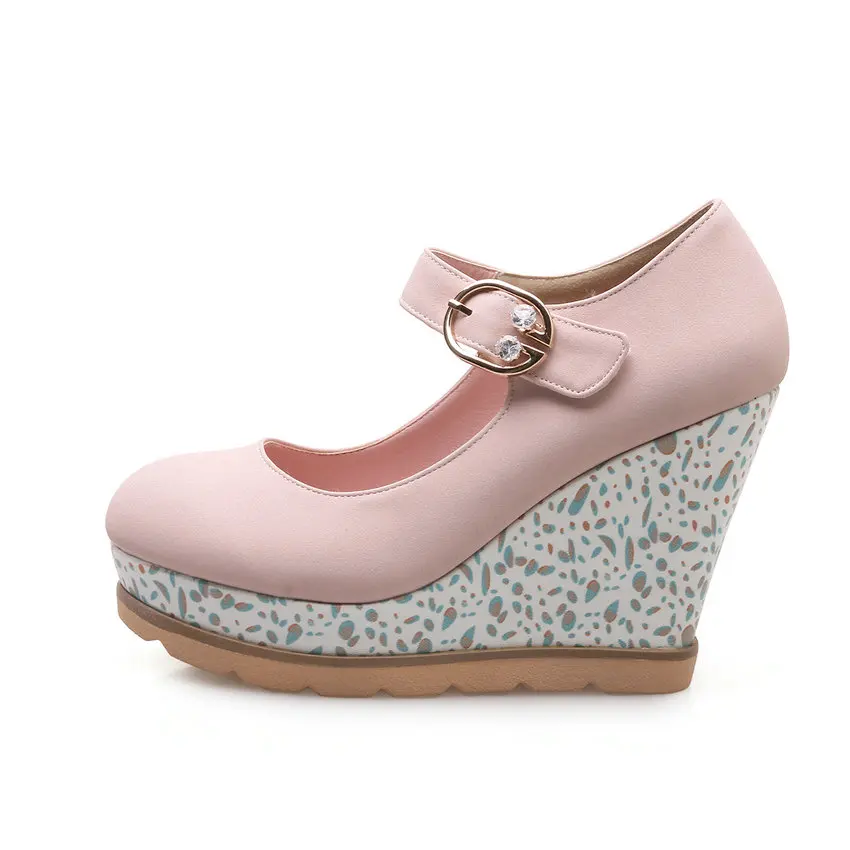 Женские свадебные туфли на платформе QUTAA розовые из искусственной кожи высоком