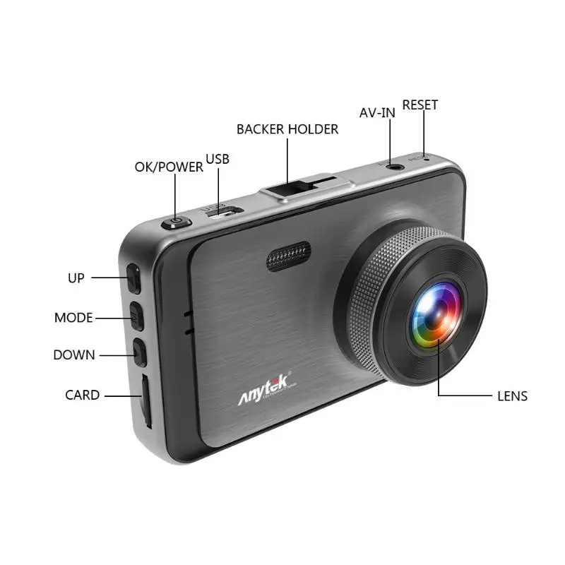 Anytek X31 1080p FHD Автомобильный видеорегистратор Камера на приборной панели номерной знак спереди и сзади HD ночное видение двойная запись