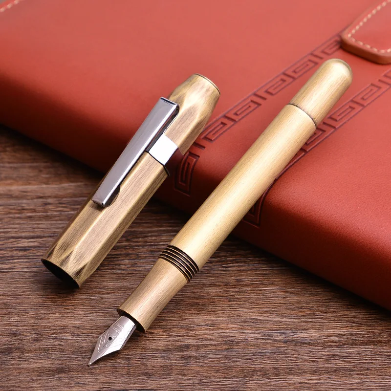 Роскошный латунный чернильный фонтан ручка милый деловой логотип стационарный