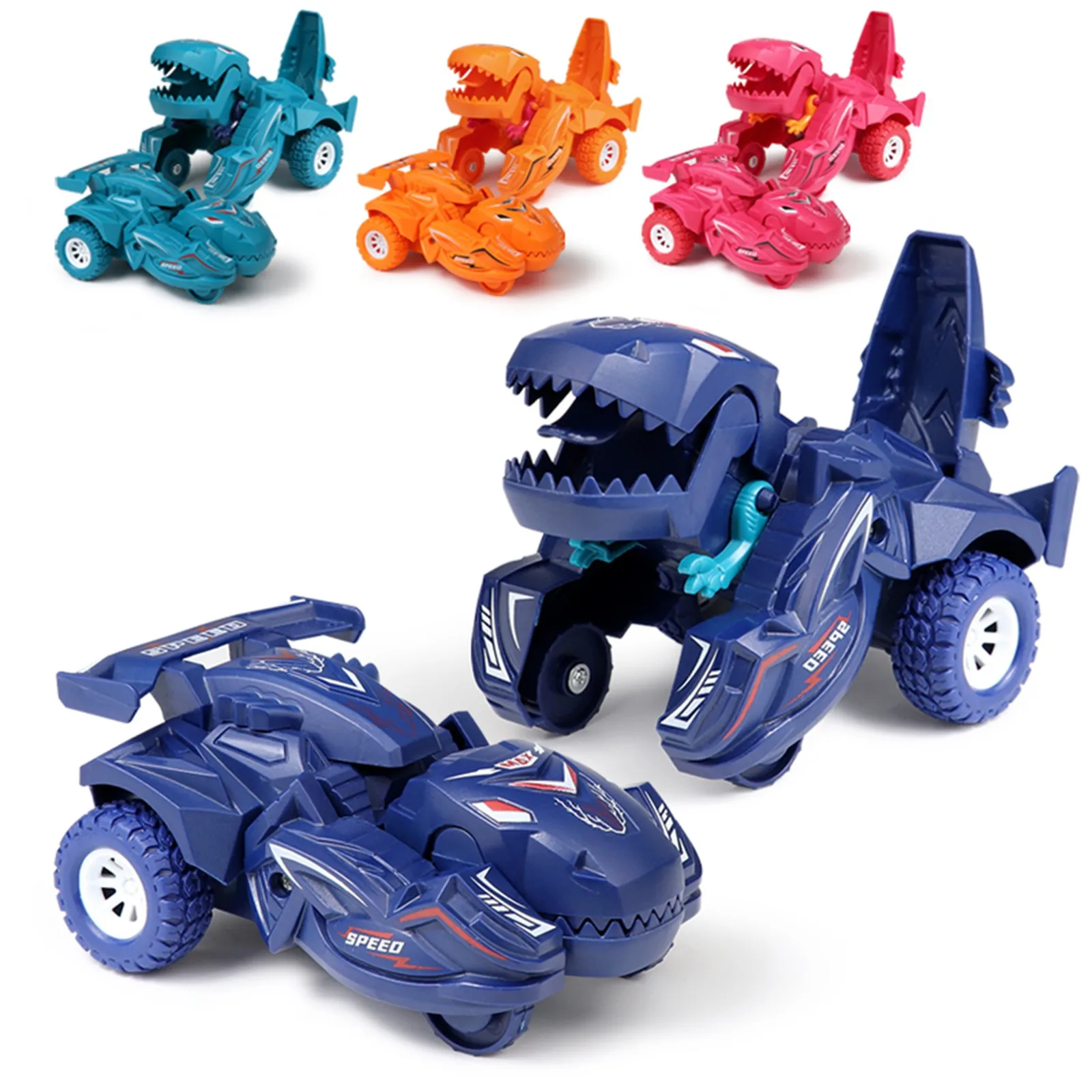 

Fun Clockwork Dinosaur Deformation Toy Car Combined Into One Creative Boy Girl Stunt Car Gift Holiday Toys Gifts Brinquedos 2021