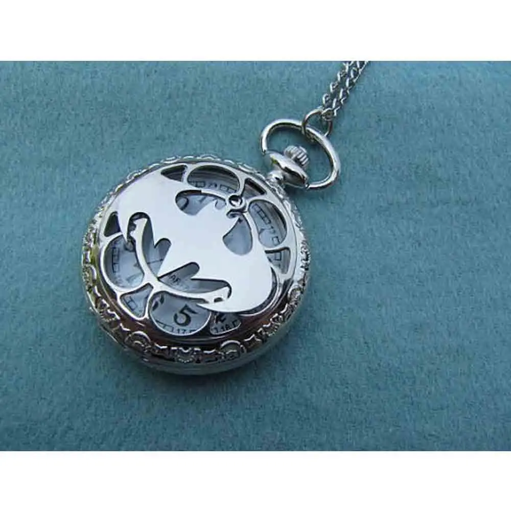 Серебряные карманные часы сделай сам Стальные кварцевые мужские в стиле