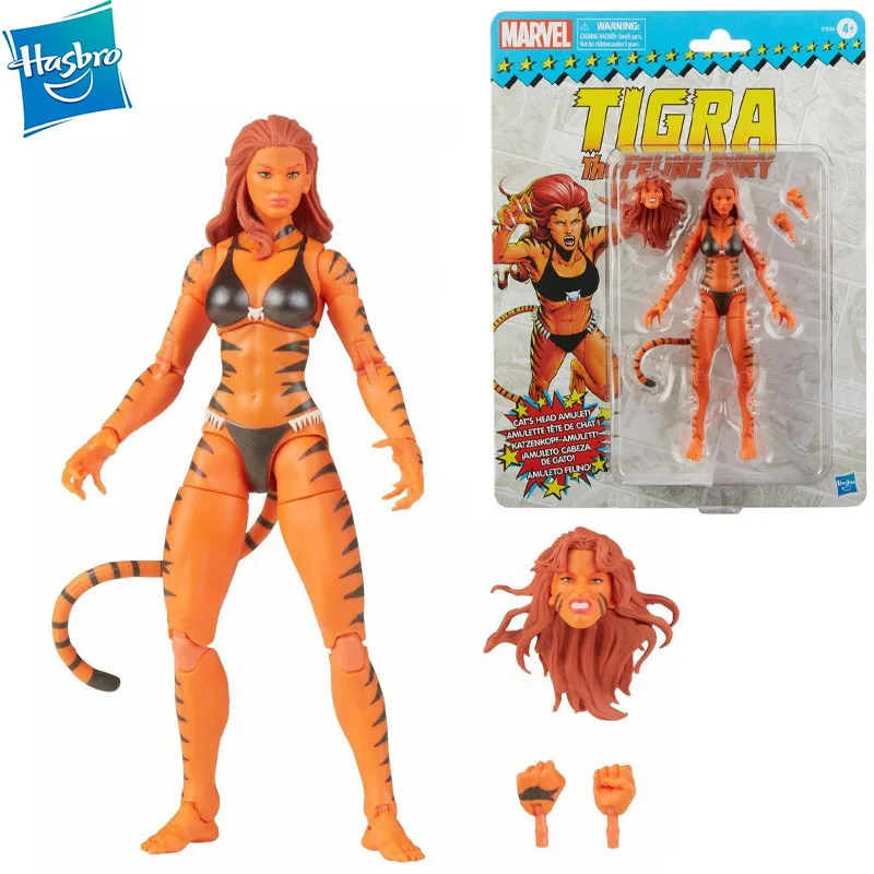 

Оригинальная подвижная ретро-игрушка Hasbro серии Marvel Legends Marvels Tigra, 6-дюймовая Подвижная кукла, Коллекционная модель в подарок