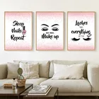 Красивые постеры для макияжа ногтей, ресницы сделают все лучше, настенное искусство, изображение ресниц для спальни, домашнее искусство