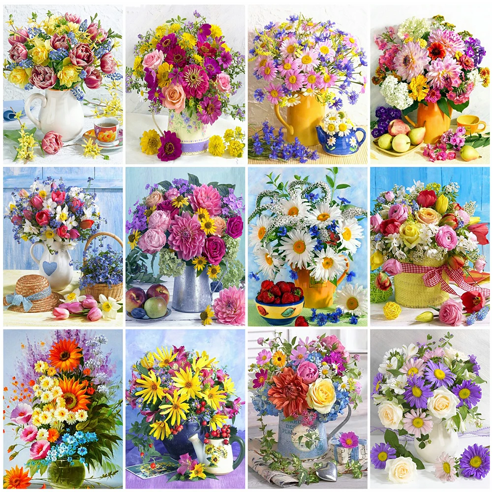 

EverShine Алмазная вышивка Цветочная вышивка алмазная живопись ваза Стразы подарок мозаика рукоделие хобби