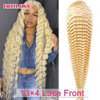 613 honey blonde lace front wigs 13x4 deep wave transparent lace frontal wig 150 density remy brazilian human hair wig for women