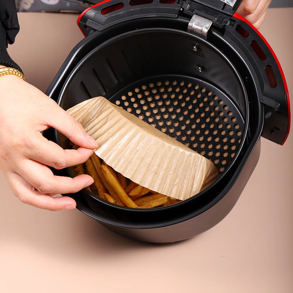 

Air Fryer Disposable Paper Liner Non-Stick Mat Steamer Round Paper Baking Mats Kitchen AirFryer Baking Accessories 100/50/30pcs