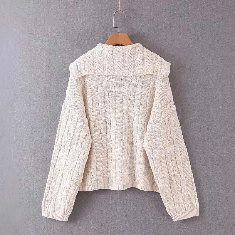 

Women Clothes 2019 Autumn and Winter Clothes Women Lazy Wind Lapel Horn Buckle Cardigan Women Sweater Women Casaco Feminino