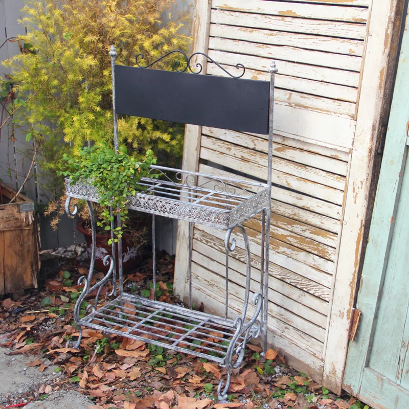 

chalkboard rustic retro hand crafted plant pot rack metal
