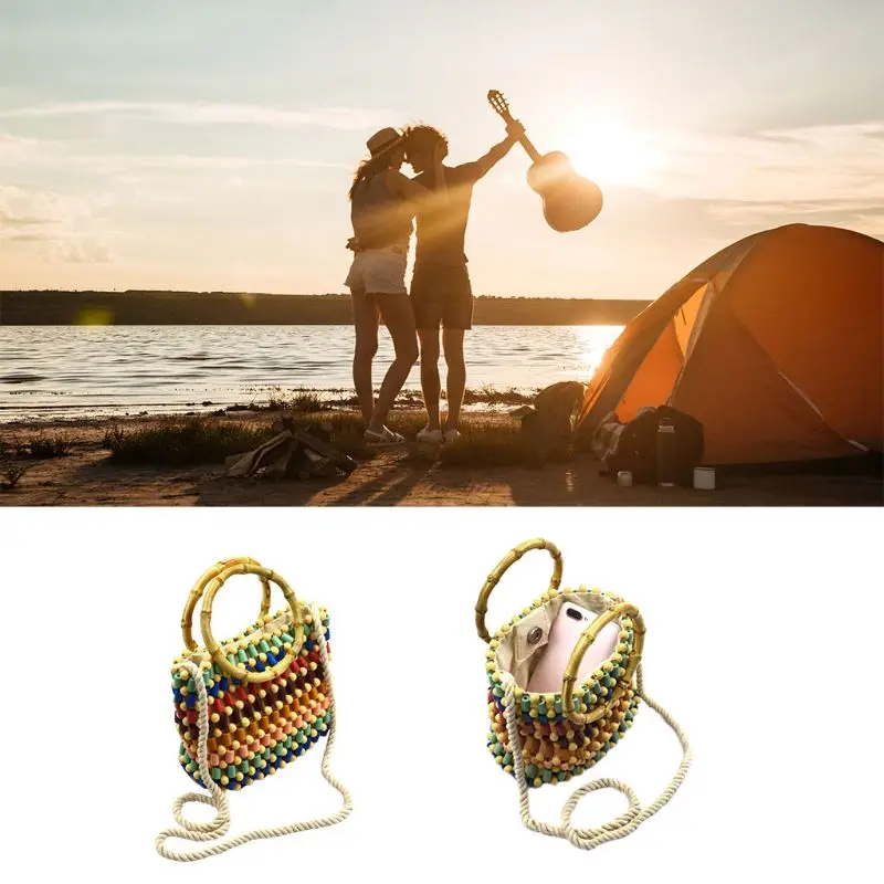 

Fashion Bamboo Shoulder Bag Crossbody Messenger Holiday Summer Beach Bags for Women