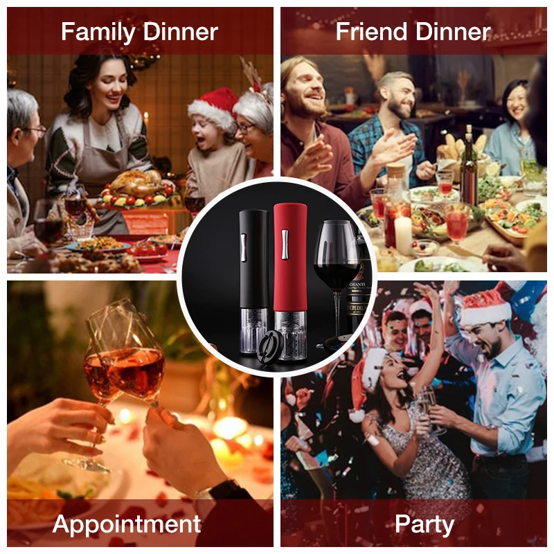 

Electric Wine Bottle Opener Set Automatic Red Wine Opener Foil Cutter Jar Opener Kitchen Tools USB Rechargeable Wine Opener Kit