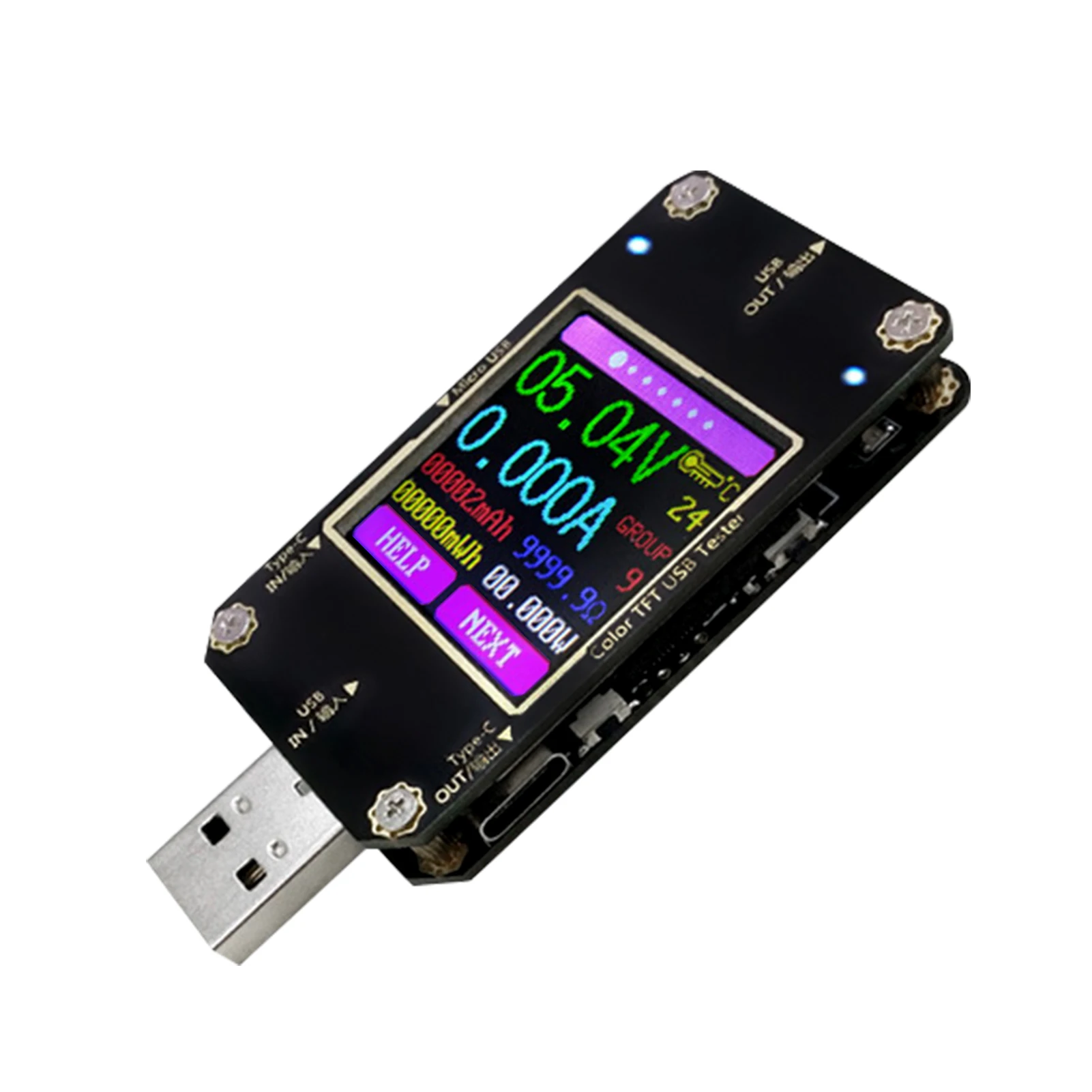 

Type C USB Tester Digital Multimeter TFT LCD Screen Voltmeter Ammeter Current Voltage Tester BT Connection APP Remote Control