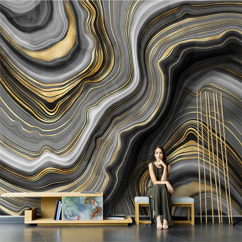Custom Nordic imitation marble wallpaper mural waterproof phtot background wall paper covering home decor Stickers
