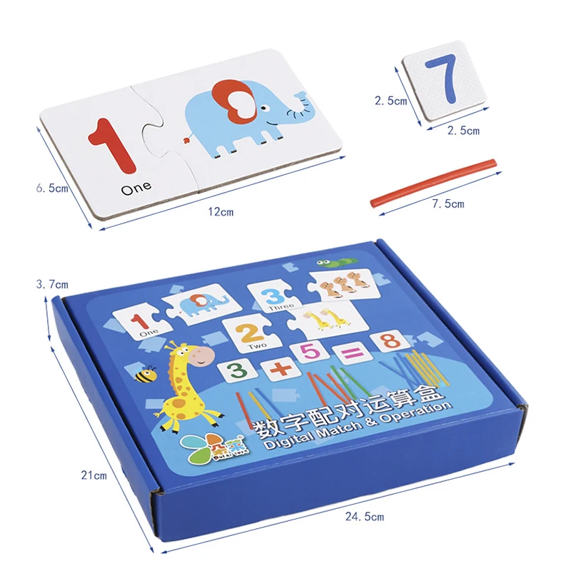 

Montessori arithmetic sticks learning game number matching operation box wooden building blocks for children's educational toys