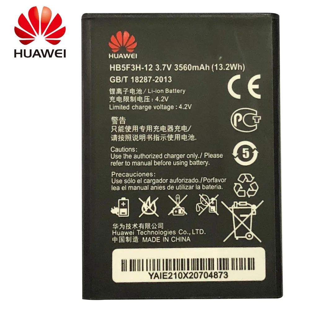 

100% Orginal Hua wei HB5F3H-12 3560mAh Battery For Huawei E5372T E5775 4G LTE FDD Cat 4 WIFI Router HB5F3H-12 Batteries