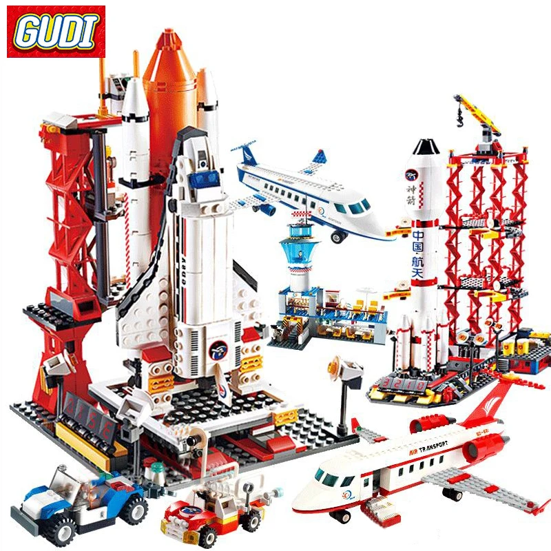 

Airplane Figures Building Blocks Spaceport Space Shuttle Blocks City DIY Bricks Educational Classic Toys For Children Gift