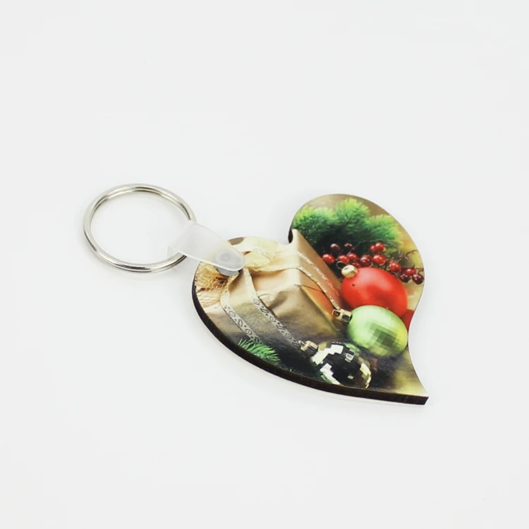 Сублимационные пустые Брелоки для ключей с двойным сердцем из МДФ брелок горячей