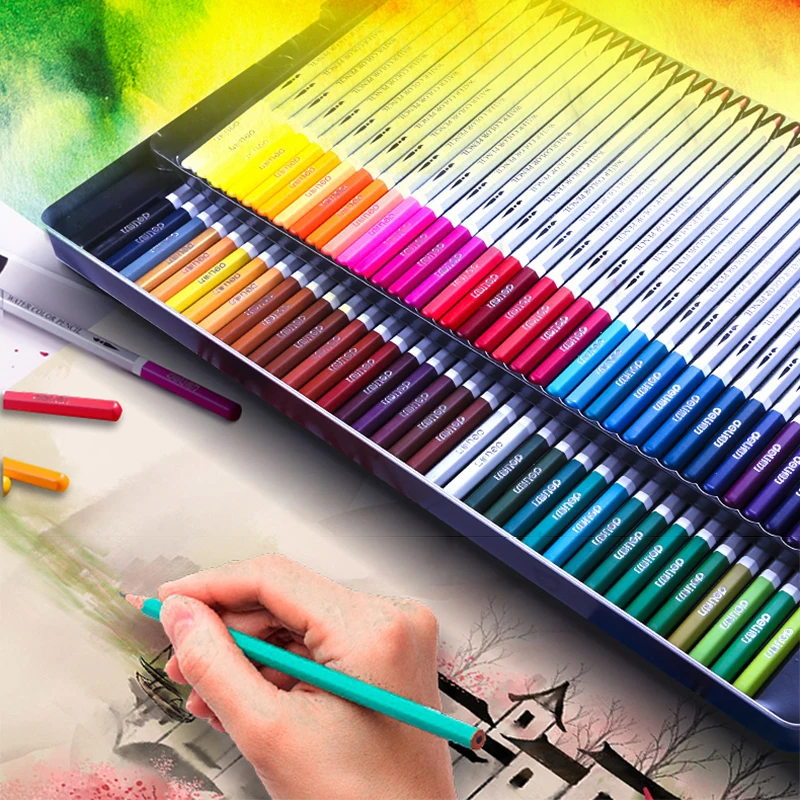 Деревянные цветные карандаши ed набор 72 цветов для студентов детей рисования