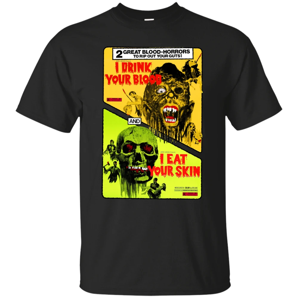 Двойная особенность шлок ужас каннибал B Movie ретро 1970 х кровавый Slasher плюс размер