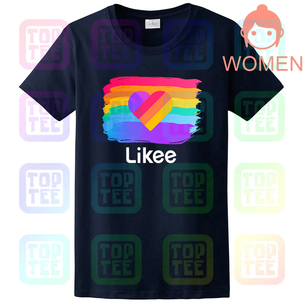 Women Navy Likee App забавная футболка Сердце футболка классная граффити уличная футболка - Цвет: Women Navy
