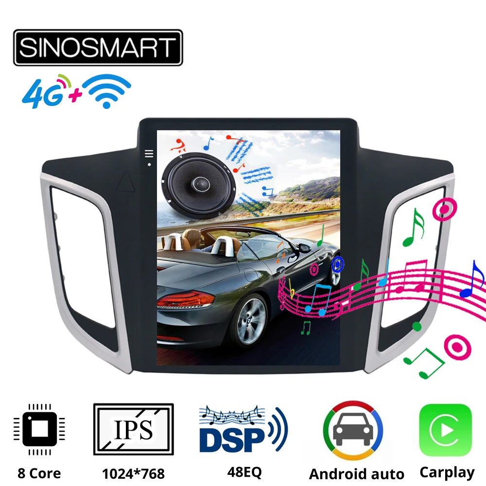 

Sinosmart Tesla стиль вертикальный IPS экран автомобильный Gps мультимедийный навигационный плеер для Hyundai IX25 Creta 2014-2020