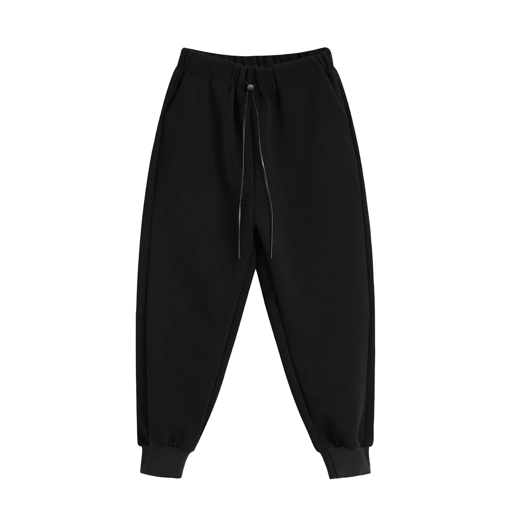 

Solid Color Drawstring Women's Harem Pants Winter Casual Sports Loose Thick Warm Pants Female Streetwear Jogger Pants