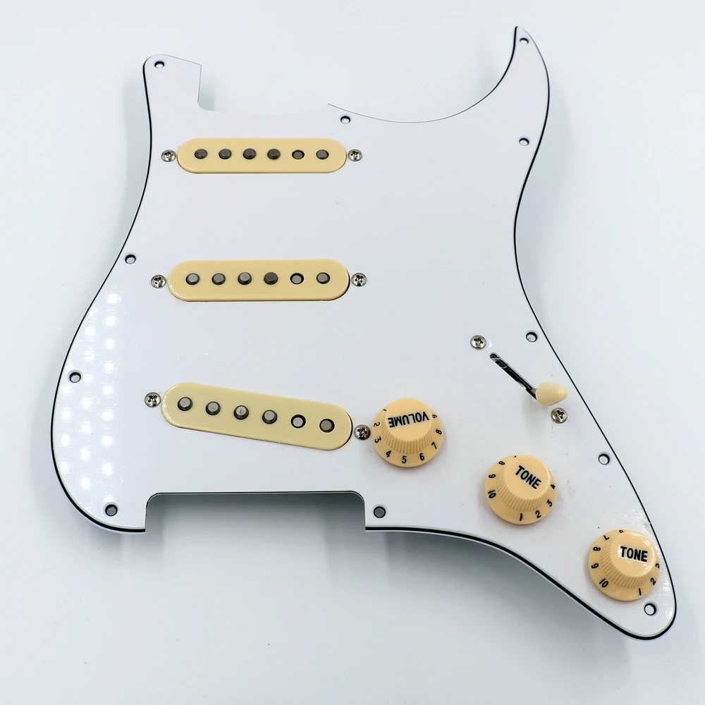 Donlis SSS белый Собранный ST гитары накладку проводной с шахматный Alnico 2