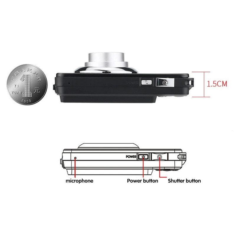 Ультратонкая цифровая камера 18 миллионов пикселей HD Цифровая 720P для домашнего
