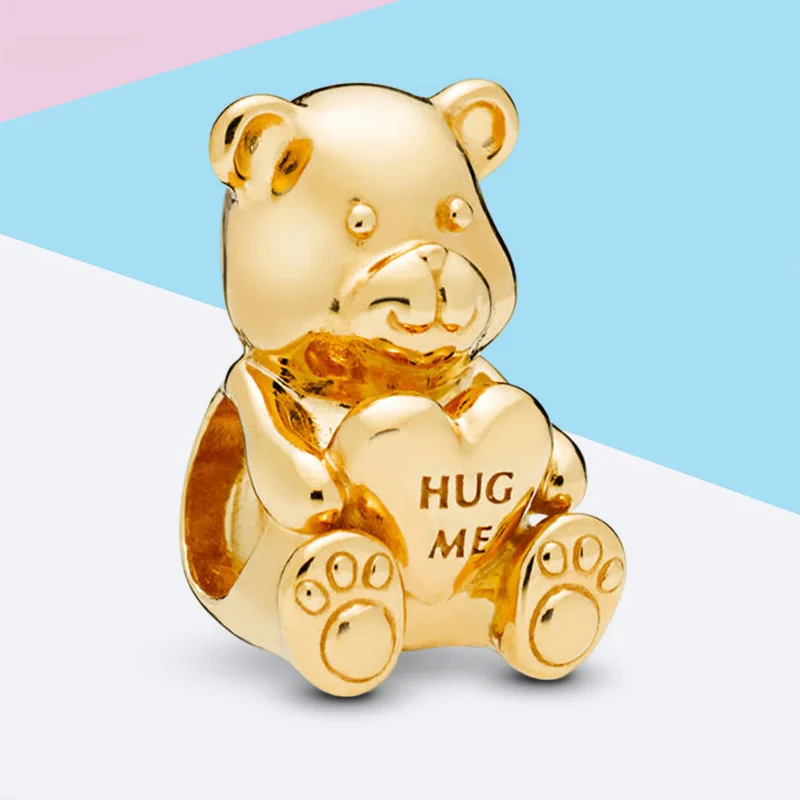 Шарм-подвеска женский из серебра 925 пробы со сверкающим медведем циркония |