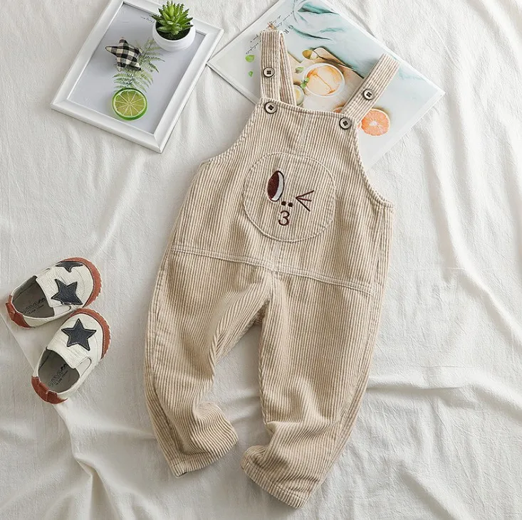 

75-95cm height new 2020 spring boys girls corduroy cartoon overall 1pc baby boy romper kids spring autumn baby girl romper