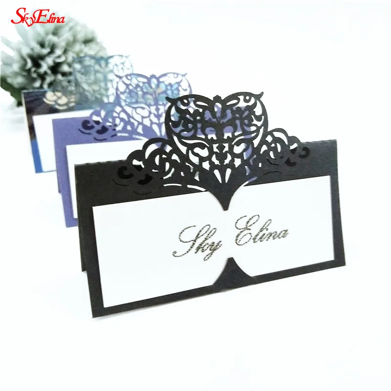 100 искусственные настольные держатели для карт с лазерной резкой свадеб/детских