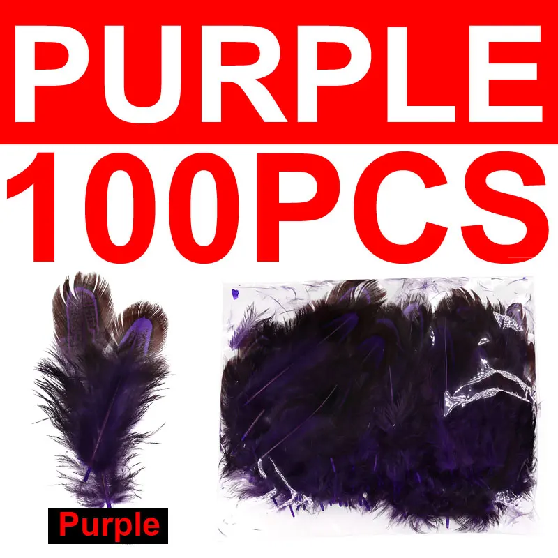 100pcs purple Bimoo 100 шт./упак. муха завязывание Partridge перо Caddis летающие крылья мягкие Hackle мокрые мушки соленой воды тройные Крючки материалы для связывания - Цвет: 100pcs purple