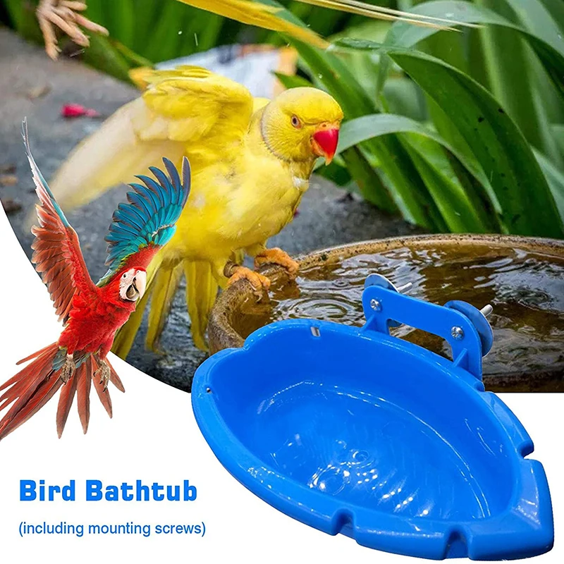 

Bird Food Basin Food Box Parrot Bathing Box Feeder Bird Bath Feeding Pots Bathtub Parrot Peony Tiger Skin Bathtub