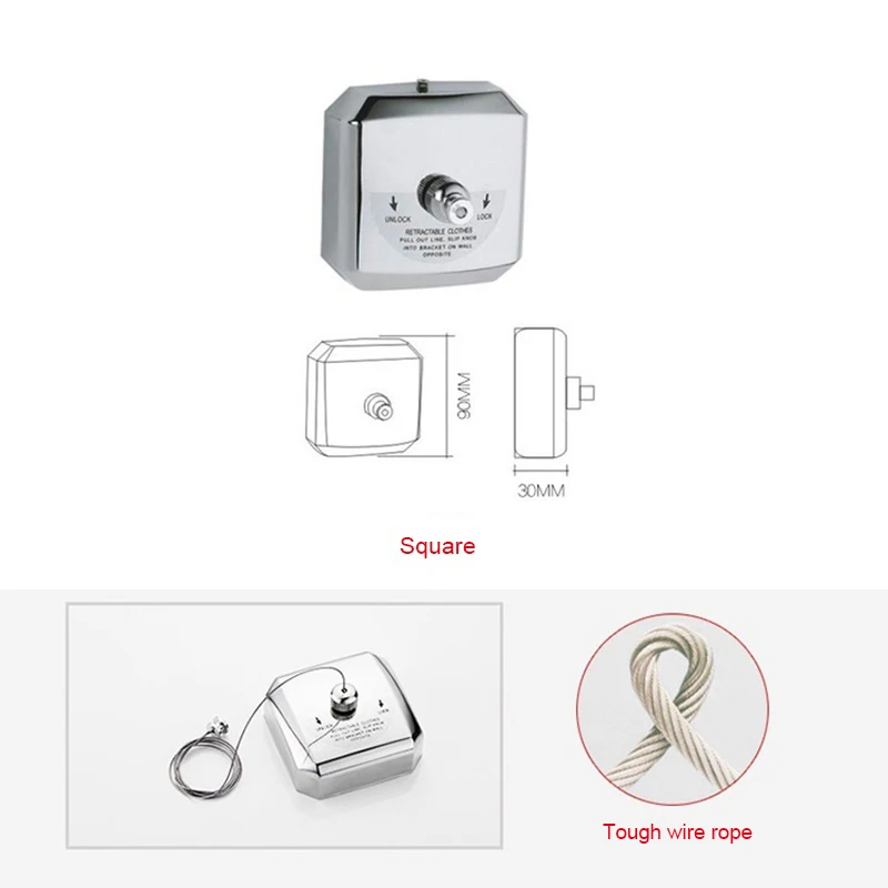 

Выдвижная бельевая веревка из нержавеющей стали 3 шт