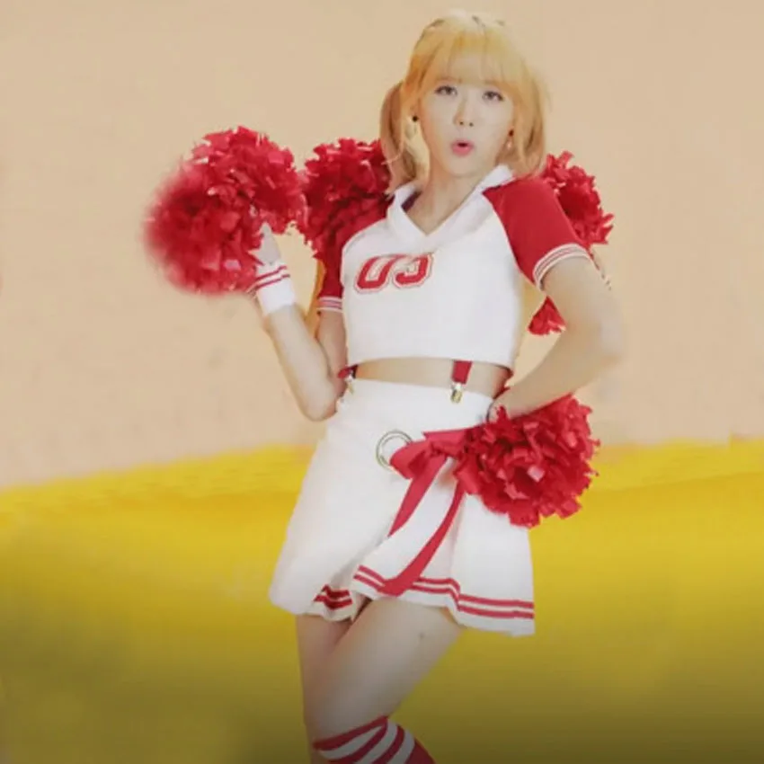 

Korean Style K-pop Woman Dance Costumes Vest+skirt School Uniform Cheerleading Street Jazz Ballroom Cheerleader Clothing Set
